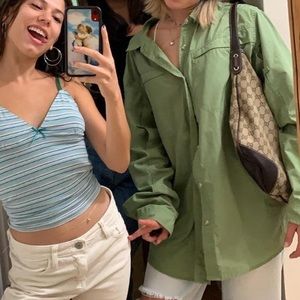 Exofficio oversized green button up🐸